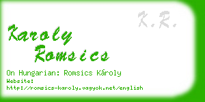 karoly romsics business card